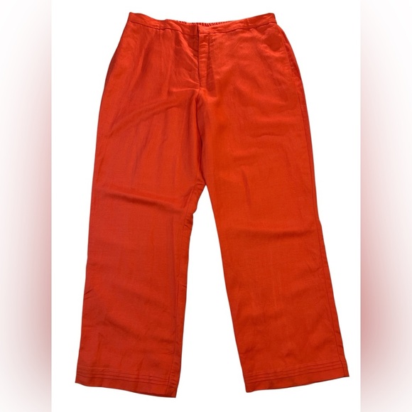 J.H. Collectibles Linen Blend Wide Leg Women’s Pants, Beautiful Orange, Size 16 - Picture 4 of 13